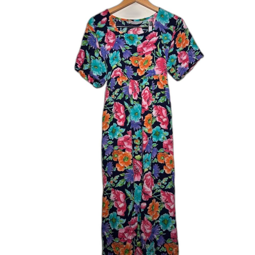 Vintage Diane von Furstenberg "The Color Authority" maxi dress Floral Maximalist